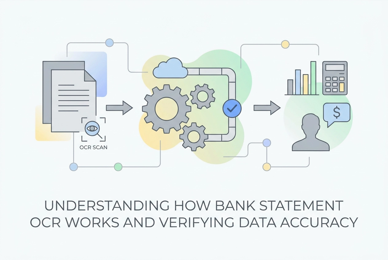 Professional header image for educational tutorial: How Bank Statement OCR Works and Why Accuracy Matters Bef...