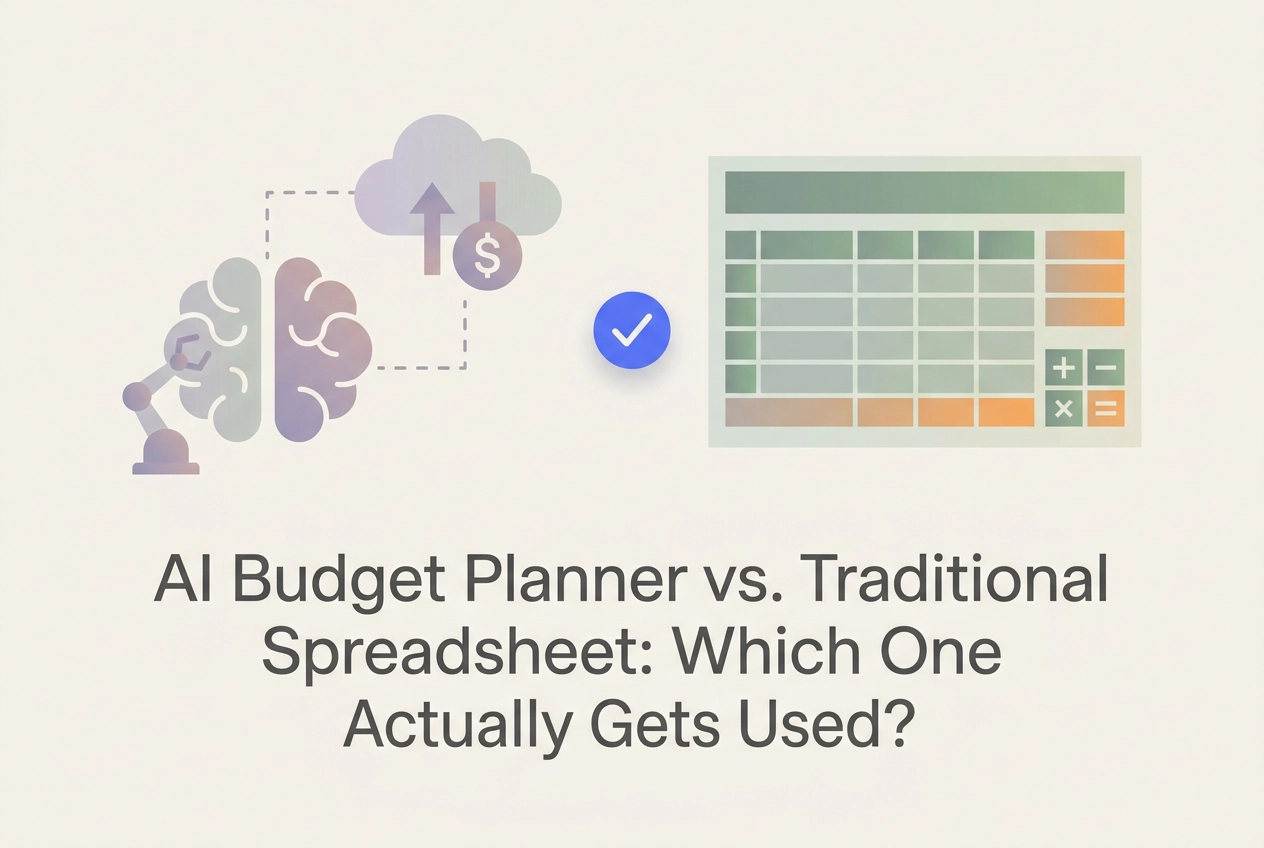 Professional header image for comparison analysis: AI Budget Planner vs. Traditional Spreadsheet: Which One ...