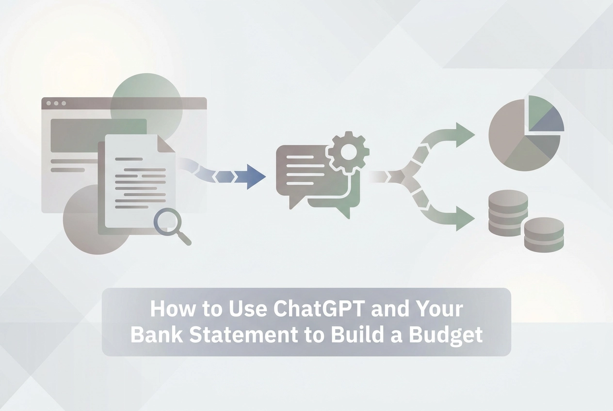 Professional header image for step-by-step guide: How to Use ChatGPT and Your Bank Statement to Build a Budget