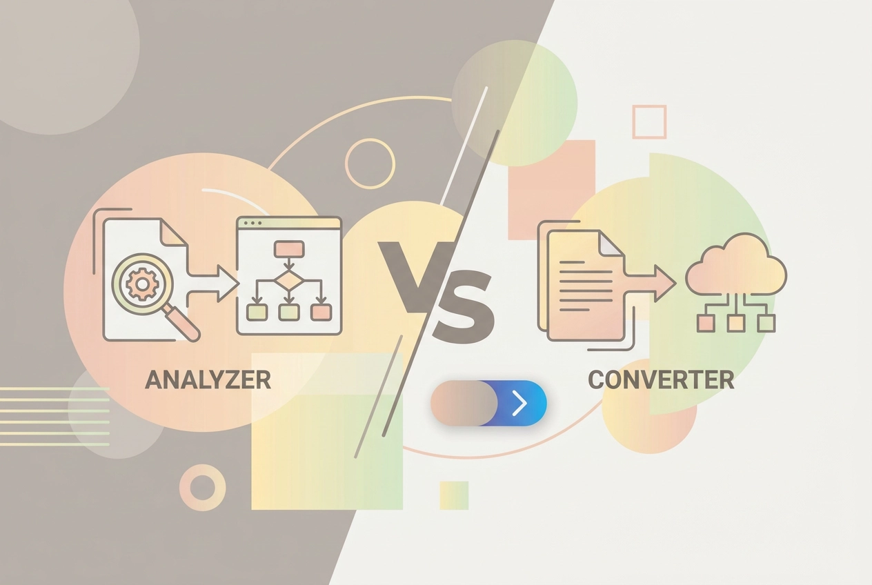 Professional header image for comparison analysis: Bank Statement Analyzer vs. PDF Converter: Which Do You A...