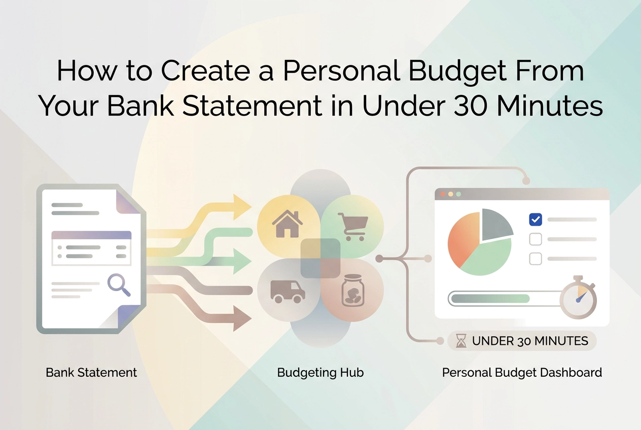 Professional header image for step-by-step guide: How to Create a Personal Budget From Your Bank Statement ...